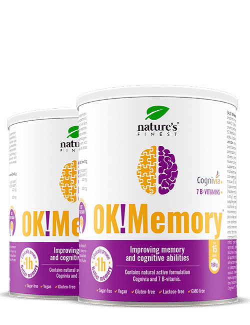 Levně OK!Memory | 1+1 Free | Supplement for Brain Health | For Concentration | Better Memory | Improves Cognitive Performance
