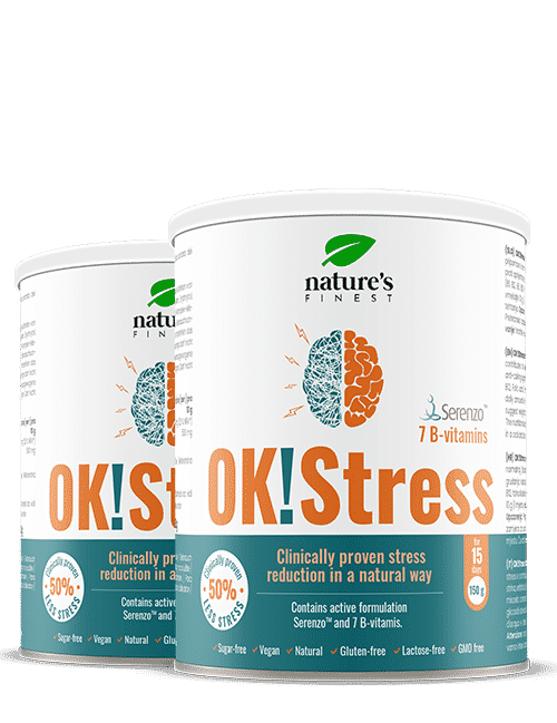 Levně OK!Stress | 1+1 Zdarma | Úleva od stresu | Antistresový doplněk | Snižuje úroveň stresu | Snižuje kortizol | Přírodní | 300g