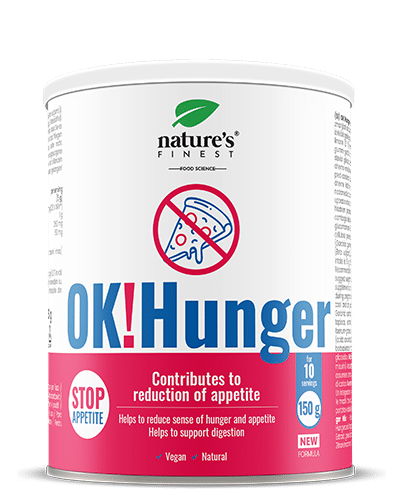 Levně Ok!Hunger | Kontrola chuti k jídlu | Řízení váhy | Podpora trávení | Glukomannan | Fenykl řecký | Vitamín C | Potlačení hladu