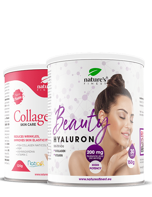 Levně Beauty Hyaluron + Collagen péče o pleť | 50% sleva | kyselina hyaluronová | proti vráskám nápoje | zdravá pružná pleť | krása nápoje