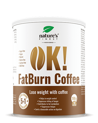Levně OK!FatBurn Káva | Carb Fat Burner | L-Tyrosin L-Carnitin | Zrychluje spalování tuků | Klinické studie potvrzují účinnost