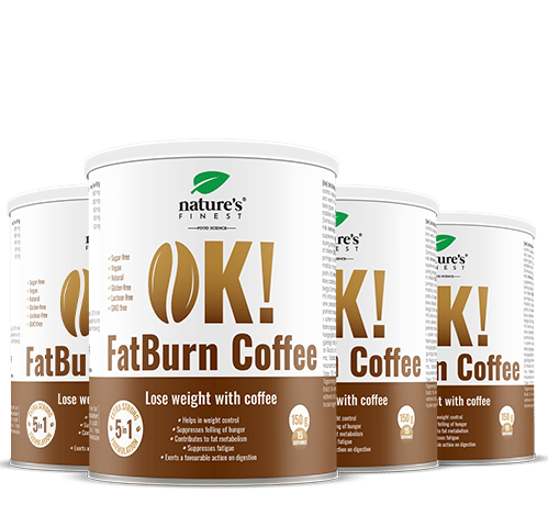 Levně 100% FatBurn Káva | 4x OK!FatBurn® | S ID-Alg® a L-karnitinem | Nejlepší produkty pro hubnutí v České republice | od Nature's Finest