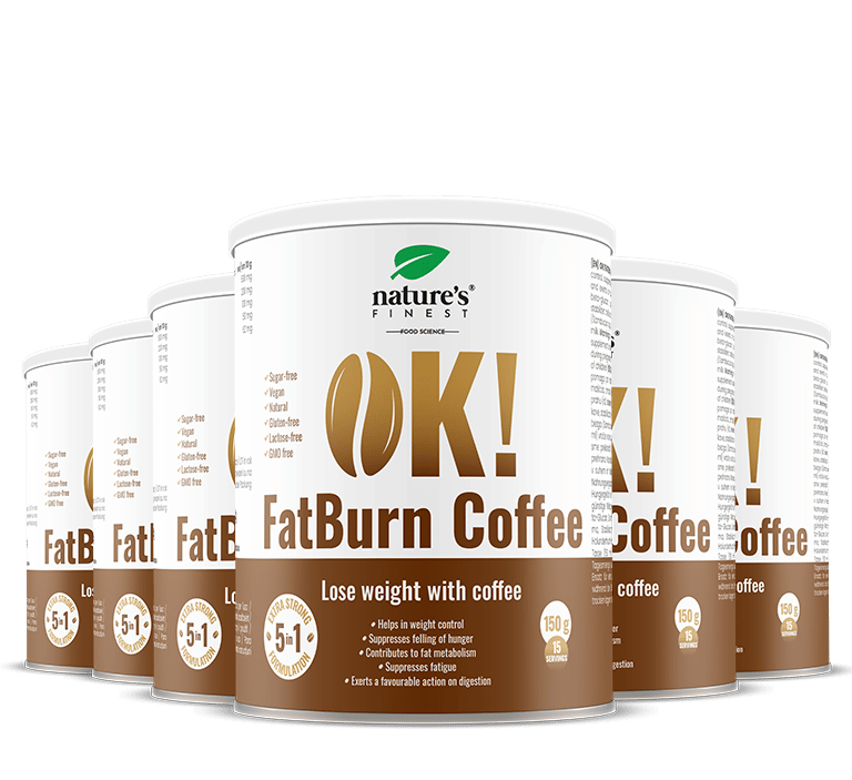 Levně 100% FatBurn Káva | 6x OK!FatBurn® | S ID-Alg® a L-karnitinem | Štíhlejší Tělo | od Nature's Finest