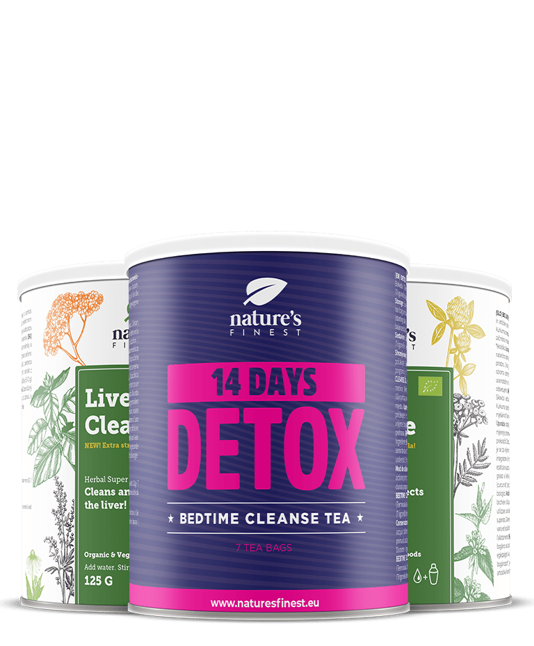 Levně Detox Night Tea + 2x LIVER CLEANSE | Čaj na hubnutí | Intenzivní detoxikace | Ostropestřec mariánský, Šisandra, Artyčoky, Kurkuma