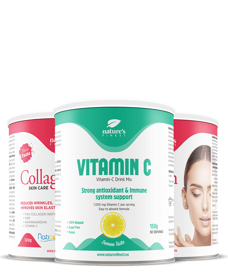 Levně Kollagen SkinCare 1+1 + Vitamin C | Mořský kolagen | Peptidy | Redukce vrásek | Přírodní | Kolagen na pleť
