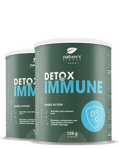 Levně Detox Immune 1+1 | imunitního systému | Ostropestřec mariánský | Extrakt z artyčoků | Chlorella | Přírodní obrana | Zázvor | Zinek | Vitamin C