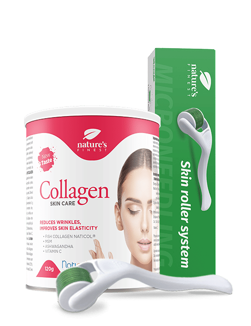 Levně Collagen SkinCare + Derma Roller | Premium Collagen | Zlepšená pružnost pleti | Peptidy z rybího kolagenu Naticol | ZDARMA Derma Roller