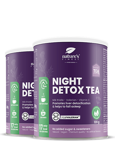 Levně Night Detox Tea 1+1 | Čaj na spánek | Funkční čaj | Čisticí směs | ProValerian™ | Bio | Veganský | Relaxace