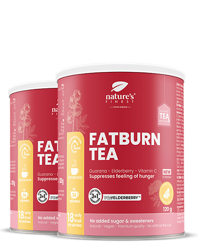 Levně Fat Burn Slimming Tea 1+1 | Podpora metabolismu | Čaj z ostropestřce | Čaj z máty lékařské | Čaj na hubnutí | ProElberberry™ | Bio | Veganský