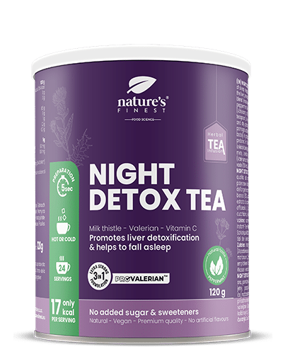 Night Detox Tea , Čaj Pro Zdravý Spánek , Funkční čaj , Čisticí Směs , ProValerian™ , Ekologický , Veganský , Relaxace , 120g