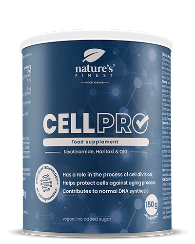 Levně Cell Pro | Doplněk proti stárnutí | Nápoj nebo smoothie | Nikotinamid | Vitamin B3 | Glukonát zinečnatý | Extrakt z haritaki