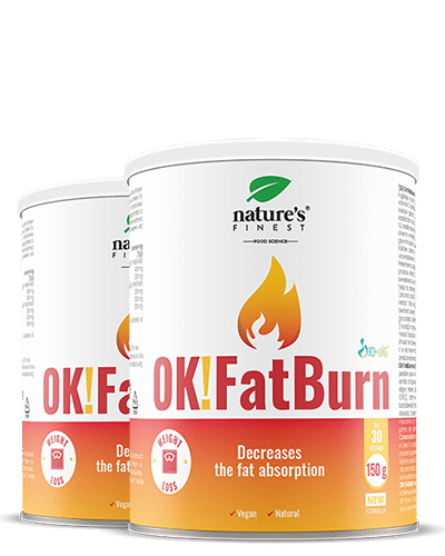 Levně OK!FatBurn 1+1 | Rychlé hubnutí | Spalovač tuků | L-Tyrosin L-Karnitin | Klinické studie prokázaly účinnost | Přírodní a bezpečné