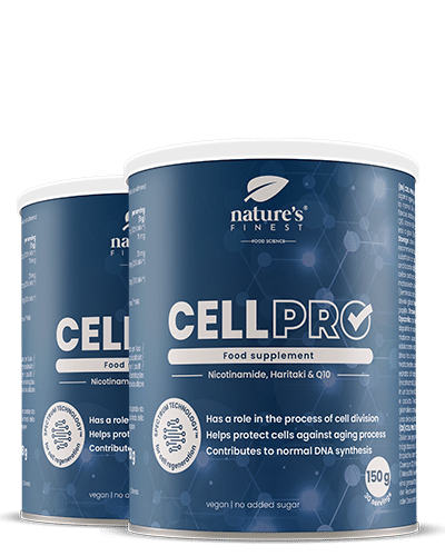 Levně Cell Pro 1+1 | Doplněk proti stárnutí | Nápoj nebo smoothie | Nikotinamid | Vitamin B3 | Glukonát zinečnatý | Extrakt z haritaki