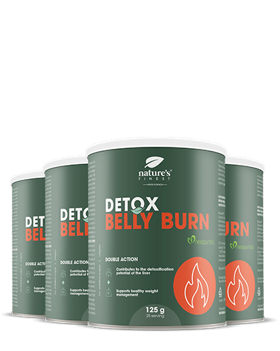 Levně 100% Belly Burn + DETOX | Balení 4 kusy | Organické | Nejlepší nápoj pro hubnutí | veganský produkt pro ztrátu váhy | od Nature's Finest