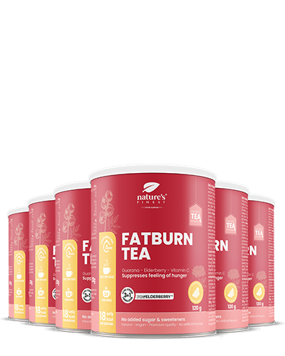 Levně 100% Organický Čaj na Hubnutí | 6 x FatBurn Tea with ProElderberry™ | Ostropestřec a Kozlík | Veganský | od Nature's Finest