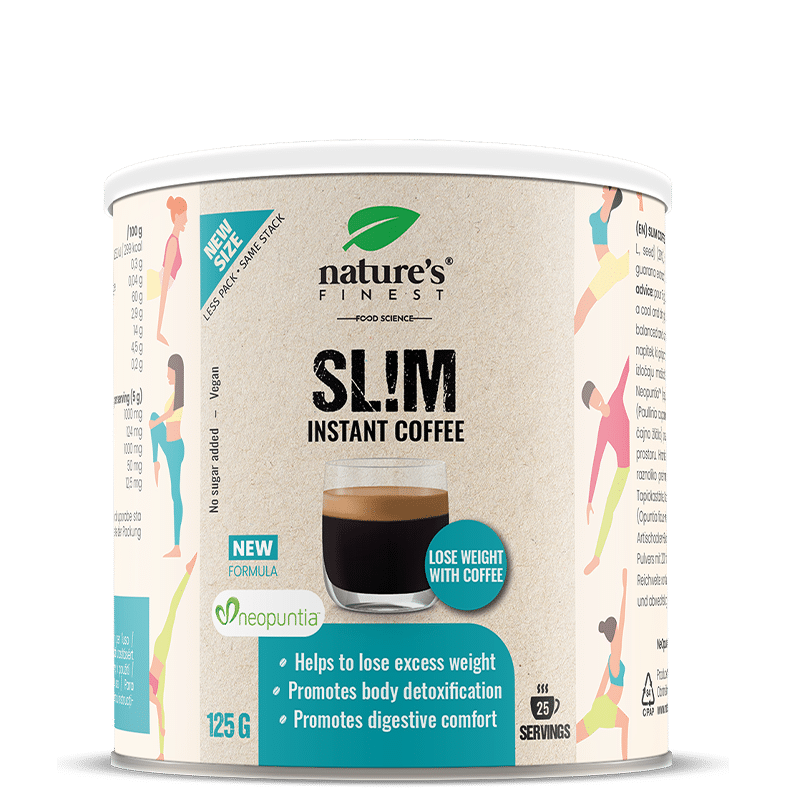 Nature's Finest Slim Coffee | Neopuntia opuncie + guarana + artyčok | Arabica slim káva pro kontrolu chuti k jídlu, podporu kalorického příjmu a